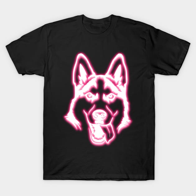 Neon Husky T-Shirt by la chataigne qui vole ⭐⭐⭐⭐⭐